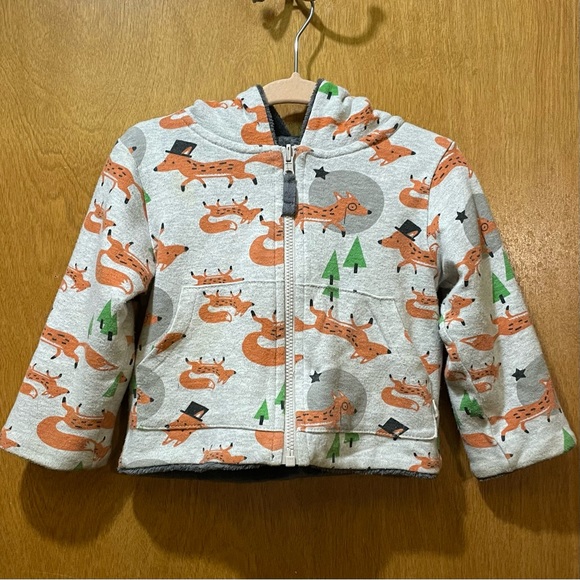 The Bonnie Mob Other - The Bonnie Mob Foxes w/ Top Hats Fleece Lined Zip Hoodie Jacket, Sz 12-18 Month